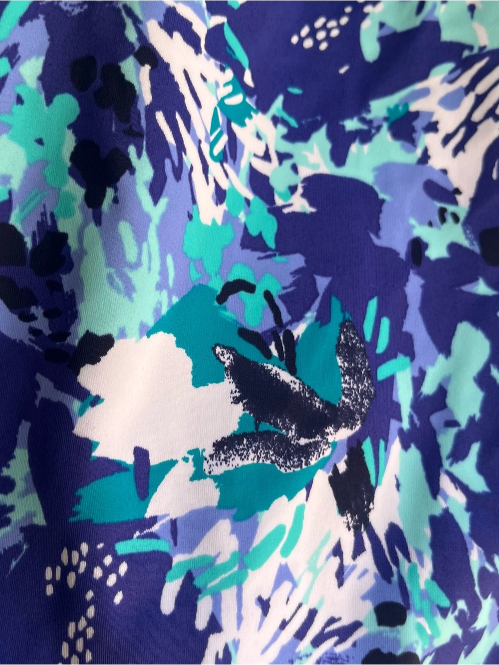 L.L. Bean BeanSport High-Neck Tankini Top - Blue/Teal Abstract Floral SZ 18 - Picture 6 of 6